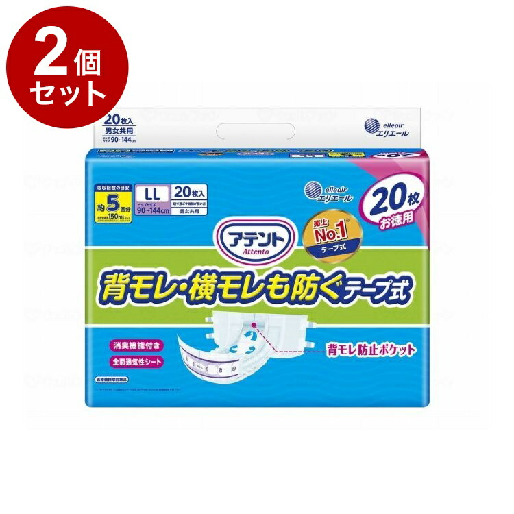 【単品2個セット】 大王製紙 T 消臭効果付きテープ式 背モレ・横モレも防ぐ/袋/LL20枚 21000258 袋 LL20枚 20枚入 875761 1009 24544(代引不可)【送料無料】