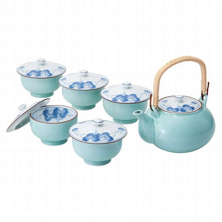 波佐見焼 掛分ぶどう M蓋付茶器揃 31074(代引不可)【送料無料】