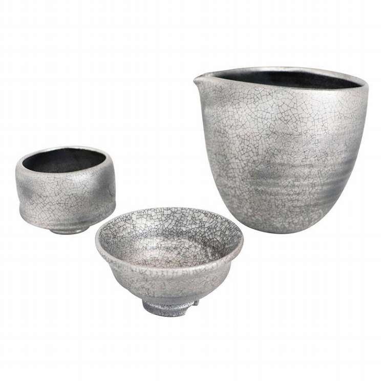 萩焼 銀彩 冷酒器 SL4-410(代引不可)【送料無料】
