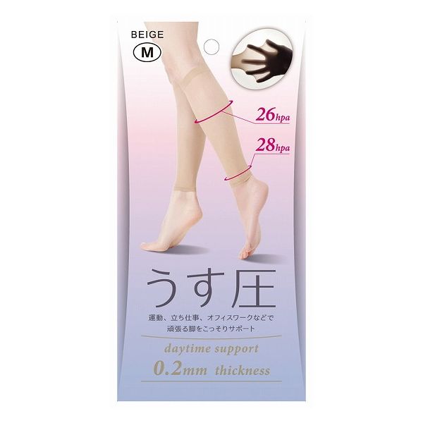 422円 【代引き不可】 極薄着圧サポーター ベージュ M