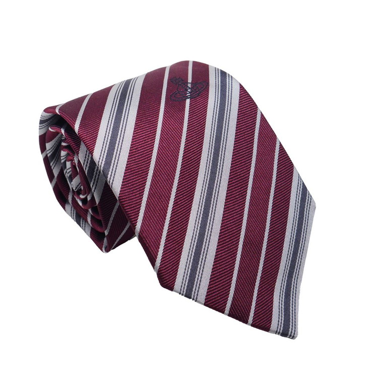 Vivienne Westwood ヴィヴィアンウエストウッド ネクタイ AW2023モデル メンズ ストライプ バーガンディ ロゴ ブランド イタリア製 シルク100% 男性用 クリスマス プレゼント 高級 ブランド品 スーツ【送料無料】 ys-8050889629986.jpg