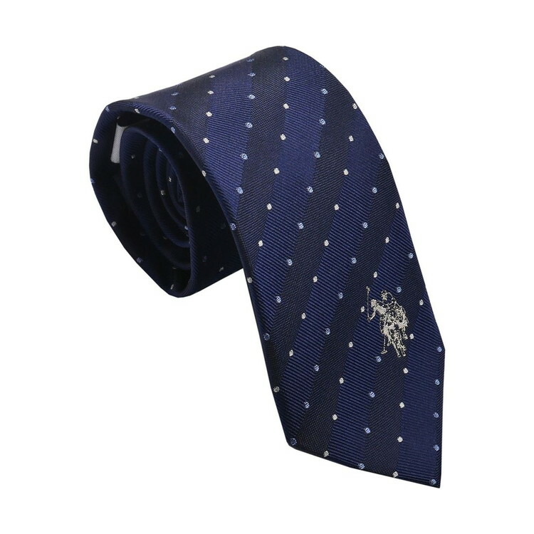 U.S.PORO ネクタイ シルク100% USPA-88 NAVY/BEIGE(代引不可)【送料無料】