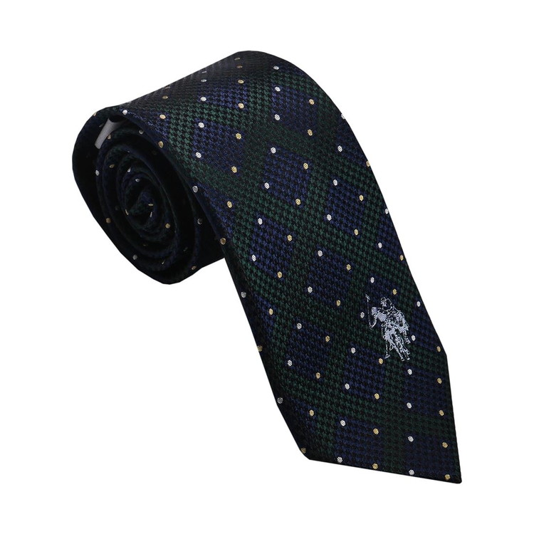 U.S.PORO ネクタイ シルク100% USPA-93 GREEN/BLUE(代引不可)【送料無料】 4,904円