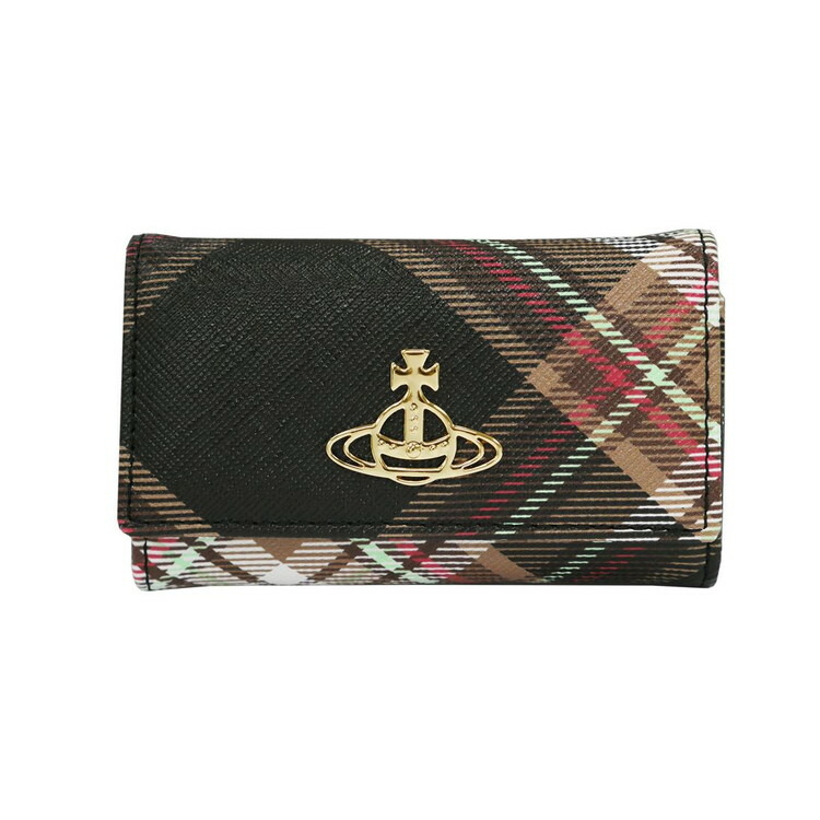 ヴィヴィアンウエストウッド キーケース Vivienne Westwood DERBY 51020001U-S001K- キーケース BIOGREEN SAFFIANO PRINTED D101 TARTAN BROWN/BLACK(代引不可)【送料無料】