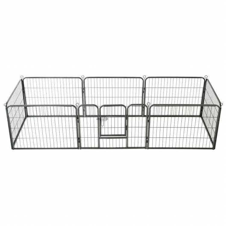 vidaXL 犬用プレイサークル パネル8枚 スチール製 80×60cm ブラック動物&ペット用品 ペット用品 犬用品 犬小屋・ドッグラン(代引不可) 9,591円