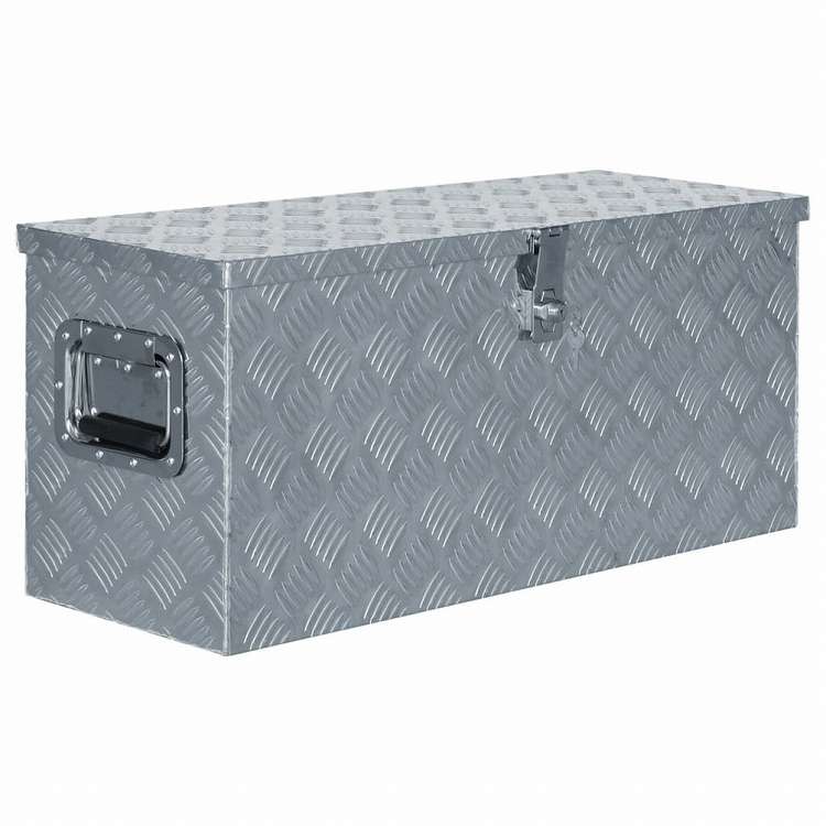 vidaXL アルミボックス 80x30x35cm シルバーハードウェア ハードウェアアクセサリ 工具収納・整理整頓 ツールボックス(代引不可)|リコメン堂生活館
