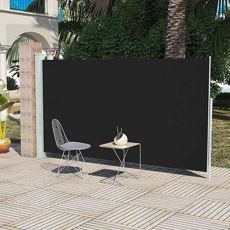 vidaXL パティオ テラスサイド オーニング 160x300cm ブラックホーム&ガーデン 芝&ガーデン アウトドアリビング 屋外用傘・サンシェード(代引不可)|リコメン堂生活館