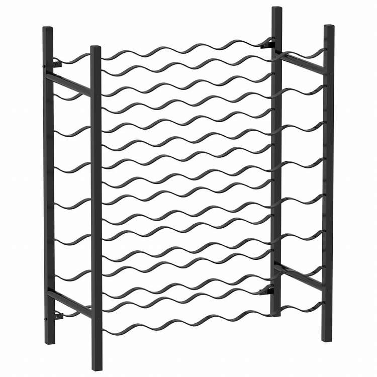vidaXL ワインラック ボトル48本 ブラック 金属製家具 キャビネット&収納 ワインラック(代引不可)|リコメン堂生活館