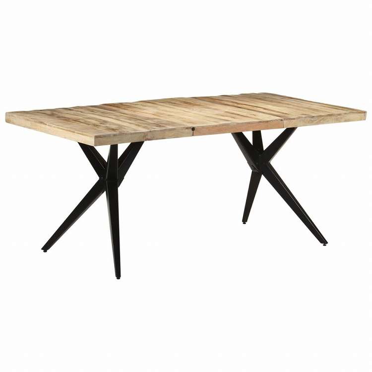 vidaXL ダイニングテーブル 180x90x76cm マンゴーウッド (粗目)家具 テーブル キッチン・ダイニングルームテーブル(代引不可)