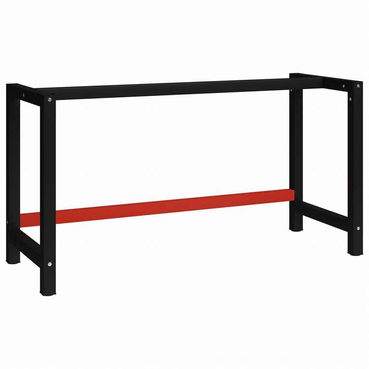 vidaXL ワークベンチ用フレーム 金属製 150x57x79cm ブラック&レッド家具 テーブル用品 テーブル脚(代引不可)