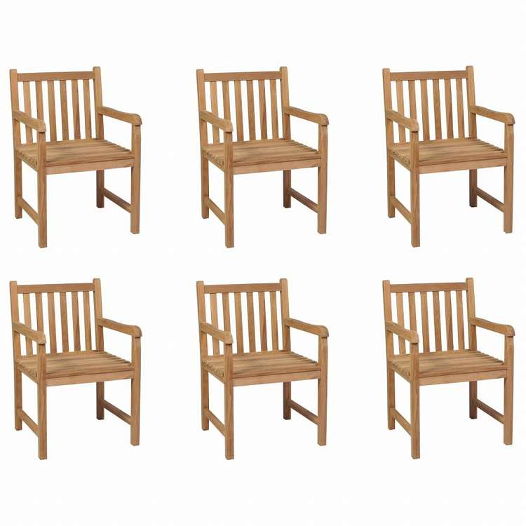 vidaXL アウトドアチェア 6点 無垢チーク材 (3x43250)家具 アウトドア家具 屋外椅子 アウトドアベンチチェア(代引不可)