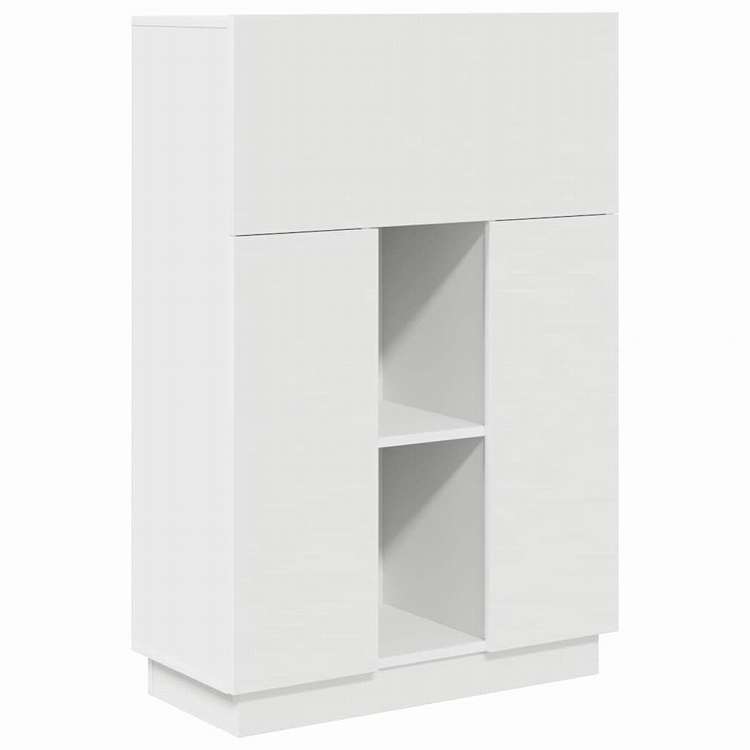 vidaXL デスク 棚で ストレージ付き ドア付き ホワイト 71.5 x 31.5 x 106.5 cm エンジニアリングウッド 家具 オフィス家具 デスク｜リコメン堂生活館