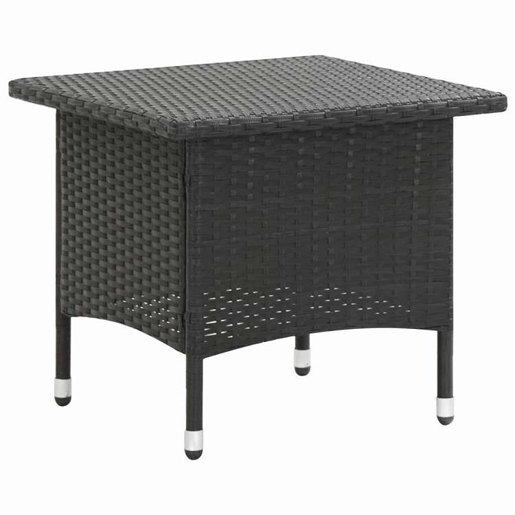 vidaXL ティーテーブル 50x50x47cm ポリラタン製 ブラック 家具 アウトドア家具 アウトドアテーブル|リコメン堂生活館
