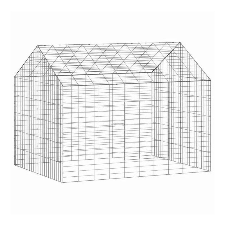 vidaXL ウサギケージ シルバー 400 x 78 x 78 cm 亜鉛めっき鋼 動物&ペット用品 ペット用品 小動物用品 小動物 飼育・ケージ(代引不可)【送料無料】