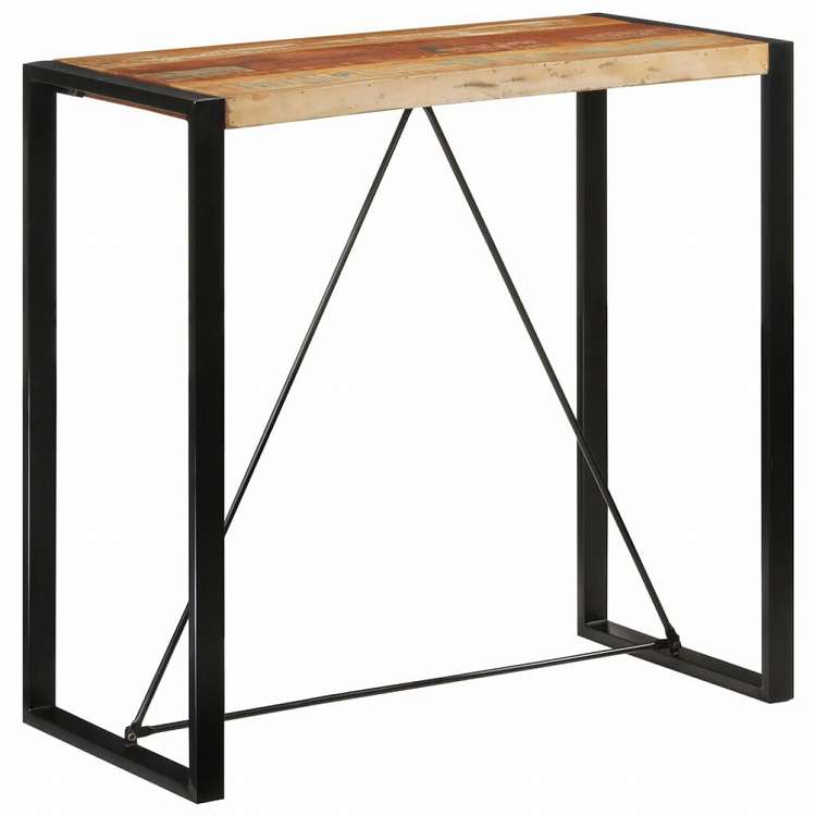 vidaXL バーテーブル 110x55x110 cm 無垢の再生材家具 テーブル キッチン・ダイニングルームテーブル(代引不可)