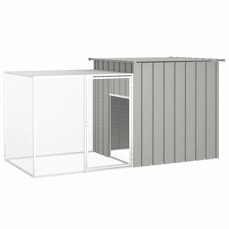 vidaXL ラビットケージ グレー 200x91x100 cm 亜鉛メッキ鋼動物&ペット用品 ペット用品 小動物用品 小動物 飼育・ケージ(代引不可)