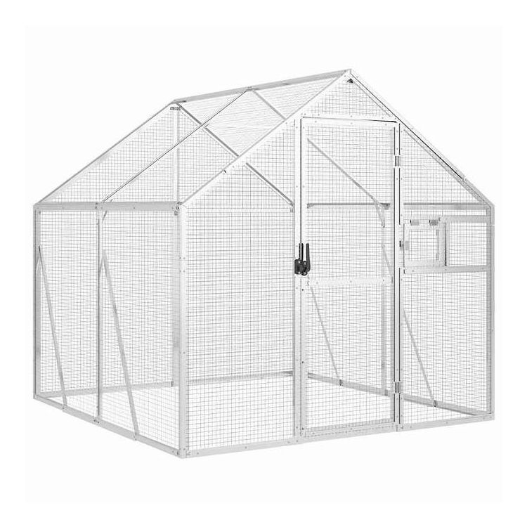 vidaXL 鳥小屋 アビアリー シルバー 1.79x2x1.85 m アルミ 動物&ペット用品 ペット用品 鳥用品 取りかご・スタンド(代引不可)【送料無料】