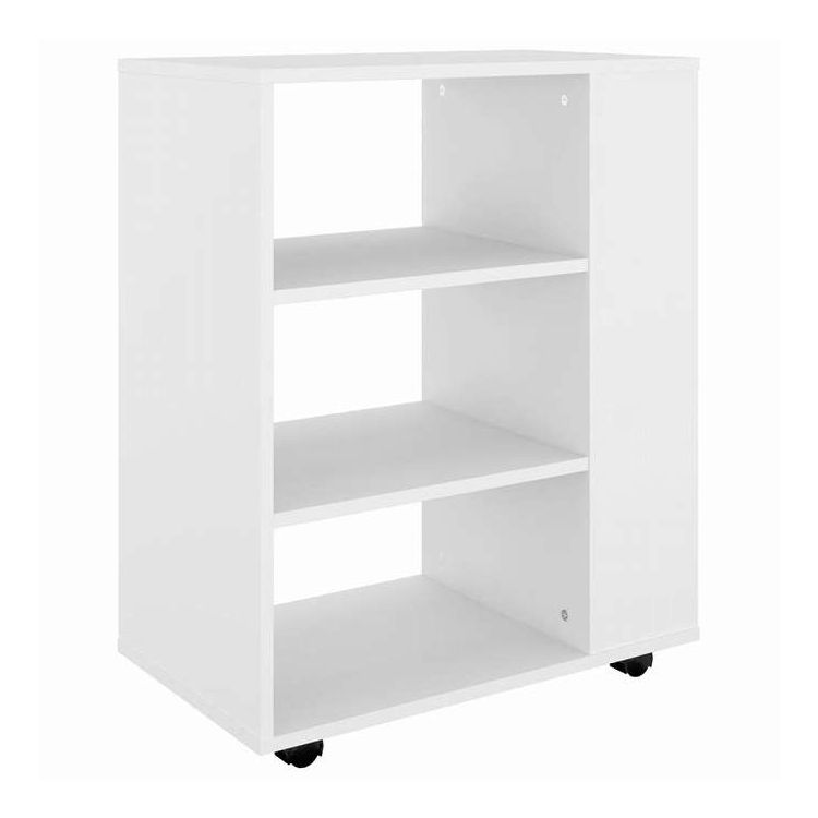 vidaXL ローリングキャビネット ホワイト 60x35x75 cm エンジニアードウッド 家具 キャビネット&収納 収納キャビネット・ロッカー(代引不可)【送料無料】