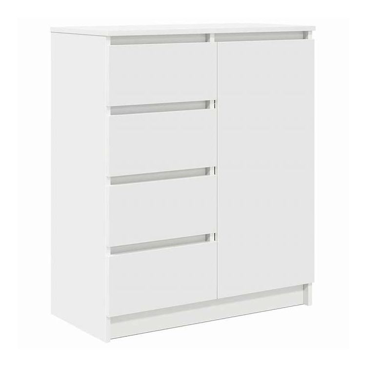 vidaXL 引き出し付きサイドボード ホワイト 71x35x84 cm エンジニアードウッド 家具 キャビネット&収納 サイドボード(代引不可)【送料無料】