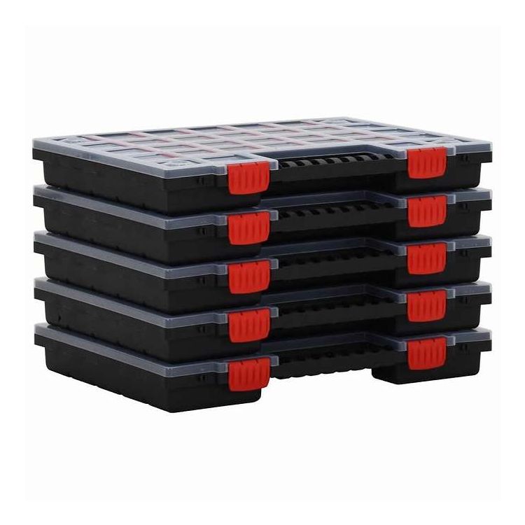 vidaXL アソートボックス 5個入り 40x30x5 cm ポリプロピレン ハードウェア ハードウェアアクセサリ 工具収納・整理整頓 ツールボックス(代引不可)【送料無料】