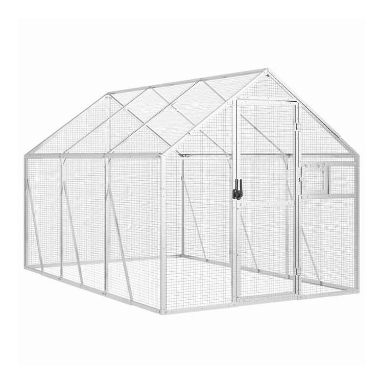 vidaXL 鳥小屋 アビアリー シルバー 1.79x3x1.85 m アルミ 動物&ペット用品 ペット用品 鳥用品 取りかご・スタンド(代引不可)【送料無料】