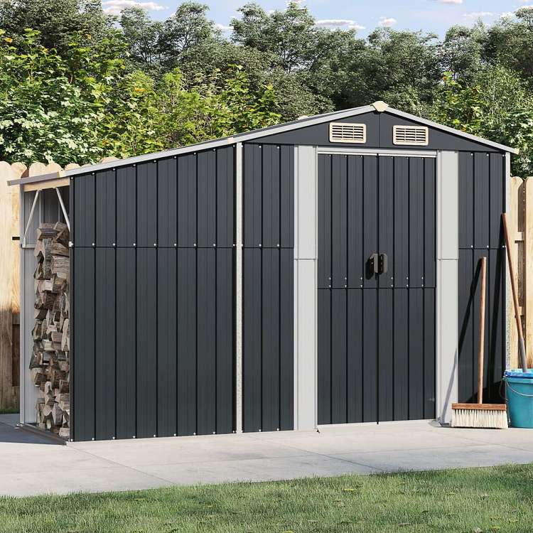 vidaXL 庭用納屋 277x93x179cm 亜鉛メッキ鋼製 アントラシートホーム&ガーデン 芝&ガーデン アウトドアリビング アウトドアストラクチャー 日除け・ガレージ・カーポート(代引不可)｜リコメン堂生活館
