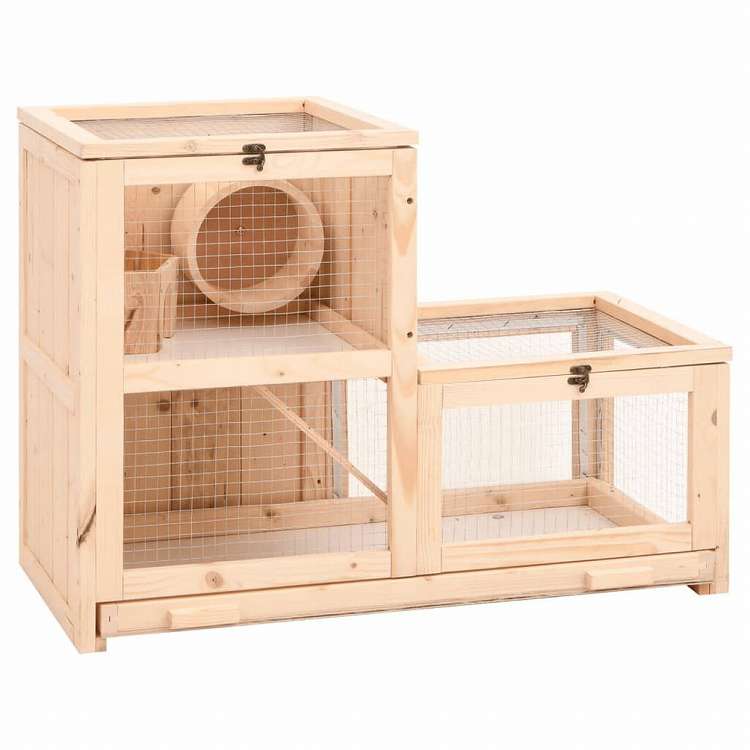 vidaXL ハムスターケージ 81x40x60cm モミ無垢材動物&ペット用品 ペット用品 小動物用品 小動物 飼育・ケージ(代引不可) 7,777円