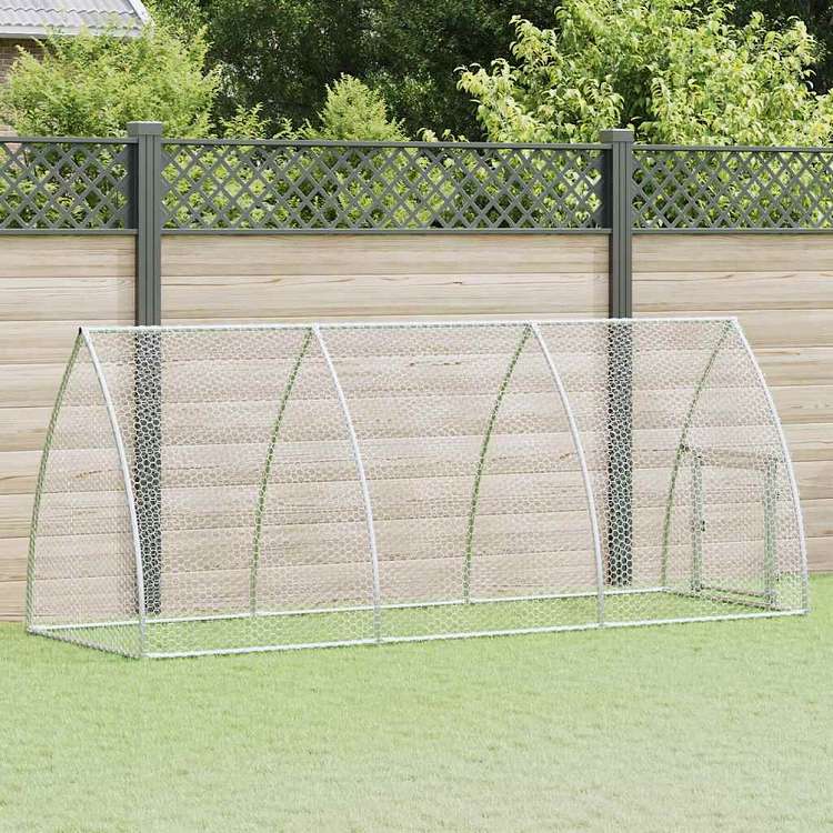 vidaXL 鶏小屋 シルバー 300x105x120 cm 亜鉛メッキ鋼動物&ペット用品 ペット用品 小動物用品 小動物 飼育・ケージ(代引不可)
