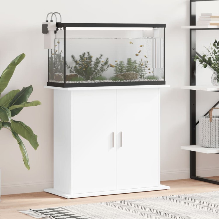 vidaXL 水槽スタンド ホワイト 81×36×73cm エンジニアードウッド 動物 ペット用品 ペット用品 魚用品 Aquarium Stands(代引不可)