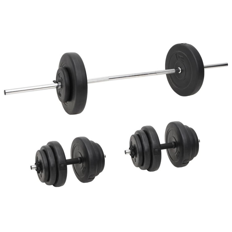 vidaXL バーベル ダンベル プレートセット付 60kg スポーツグッズ エクササイズ フィットネス ウエイトリフティング フリーウェイト(代引不可)｜リコメン堂生活館