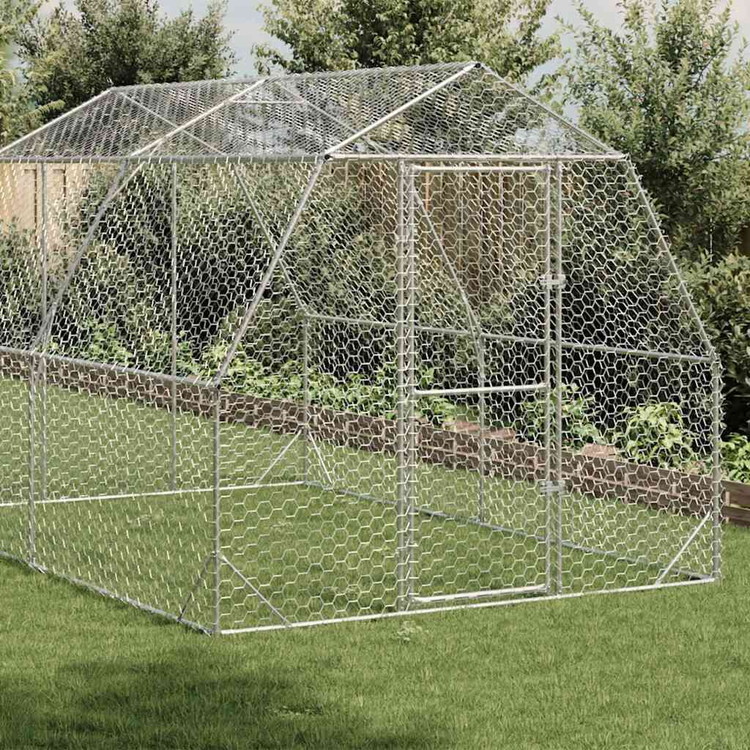 vidaXL チキンラン 2.5×4×2.25m 亜鉛メッキ鋼 動物 ペット用品 ペット用品 小動物用品 小動物 飼育 ケージ(代引不可) 20,163円