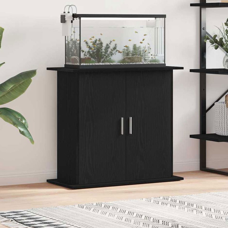 vidaXL 水槽スタンド ブラックオーク 81×36×73cm エンジニアードウッド 動物 ペット用品 ペット用品 魚用品 Aquarium Stands(代引不可)