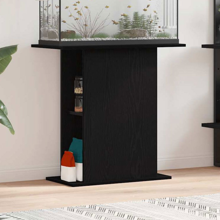 vidaXL 水槽スタンド ブラックオーク 75×36×72.5cm エンジニアードウッド 動物 ペット用品 ペット用品 魚用品 Aquarium Stands(代引不可)