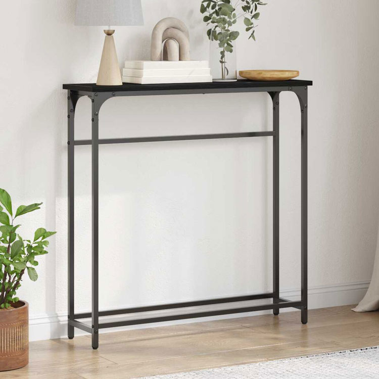 vidaXL コンソールテーブル ブラックオーク 75×19.5×75cm エンジニアリングウッド 家具 テーブル アクセントテーブル エンドテーブル(代引不可)