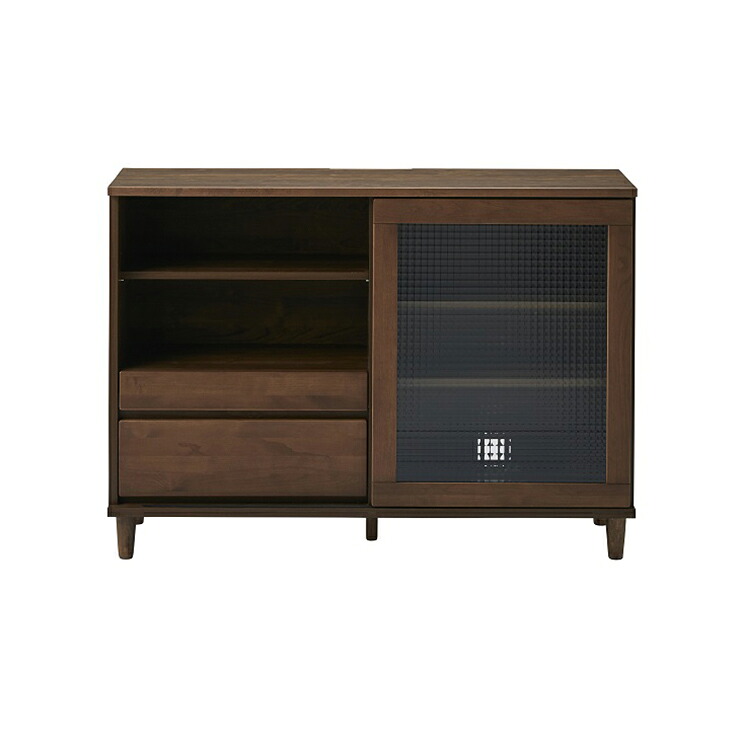 キャビネット 幅120 完成品 国産 大川家具 北欧 収納 リビング 無垢材使用 アルダー ローボード TV台 ブラウン(代引不可)【送料無料】