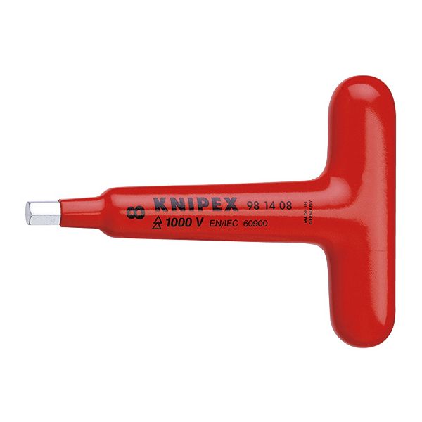 KNIPEX(クニペックス) 9814-08 絶縁T型六角棒レンチ 1000V【送料無料】(代引不可)