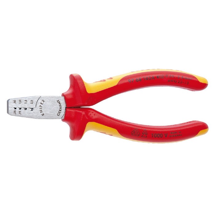 KNIPEX(クニペックス) 9768-145A エンドスリーブ用絶縁圧着ペンチ 1000V(代引不可)【送料無料】