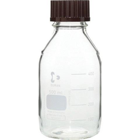 SIBATA ネジ口ビン 500ml 赤キャップ付 0172005001A(代引不可)【送料無料】