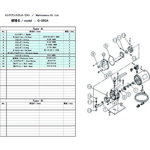 ULVAC G-20DA用メンテナンスキット G20DAMAINTENANCEKIT(代引不可)【送料無料】 9,527円