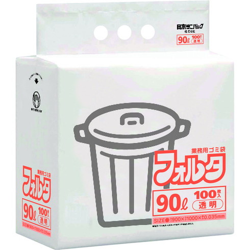 サニパック FU9C 環優包装フォルタ薄口 90L 透明 100枚 サニパック FU9C 清掃 衛生用品 清掃用品 ゴミ袋(代引不可)【送料無料】