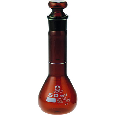 SIBATA メスフラスコ 茶 短形 50mL 柴田科学 研究用品 理化学用品 メスシリンダー(代引不可)【送料無料】