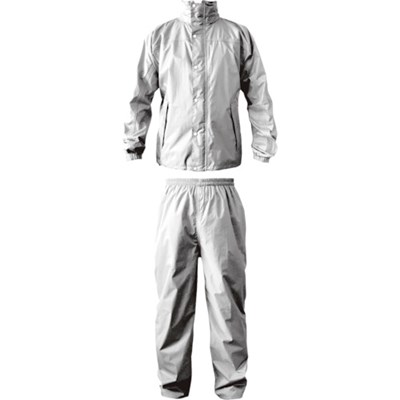 カジメイク ブリザテックレインスーツ シルバー 4L 7740714L 保護具 作業服 雨具(代引不可)【送料無料】
