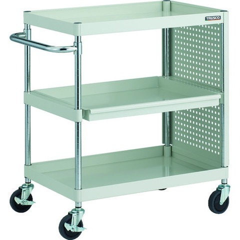 TRUSCO トラスコ フェニックスワゴン 抗菌 省音 750X500 スライド1段 側面パネル付 W色 PEW972M1PLW 組立品 組立設置不可(代引不可)【送料無料】