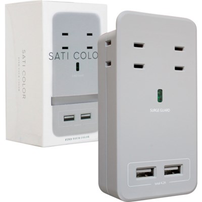 Fargo SATI COLOR AC4個口 4.2A USB ライトグレイ CT221GY オフィス・住設用品 OA用品 OAタップ(代引不可)【送料無料】