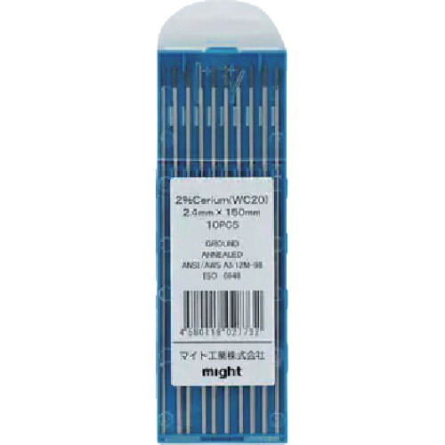マイト セリウム入電極2.4mm×150mm(10本) TG152S 工事 照明用品 溶接用品 電気溶接用品(代引不可)【送料無料】