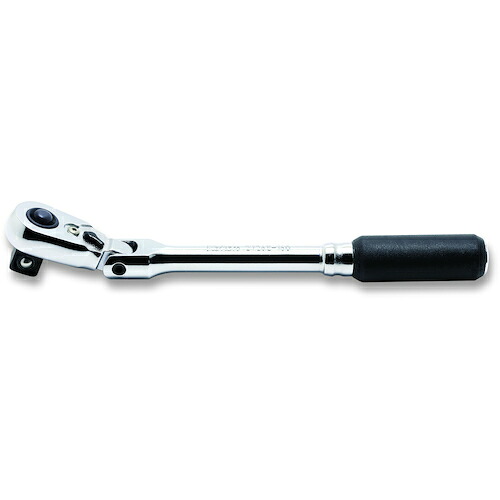 Ko-ken Z-EAL 3/8"(9.5mm)SQ. プッシュボタン式首振りラチェットハンドル(スリム) 全長160mm 2726ZB38L160 手作業工具 ソケットレンチ ラチェットハンドル(代引不可)【送料無料】｜リコメン堂ホームライフ館