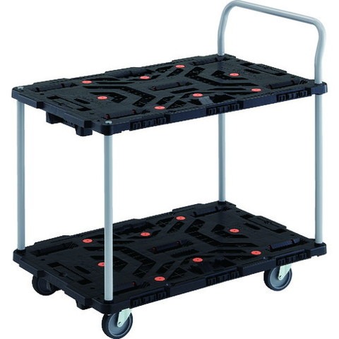 TRUSCO トラスコ 連結式樹脂製2段台車 ビートル 900X600 自在5輪 ハンドル付 BT924J5E100(代引不可)【送料無料】|リコメン堂ホームライフ館