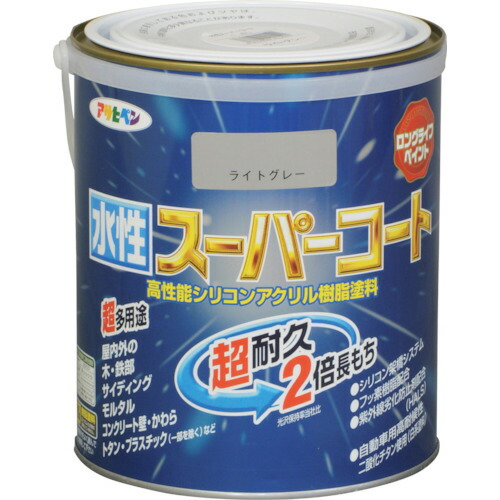 アサヒペン 水性スーパーコート 1.6L ライトグレー 415592 工事 照明用品 塗装 内装用品 塗料(代引不可)【送料無料】