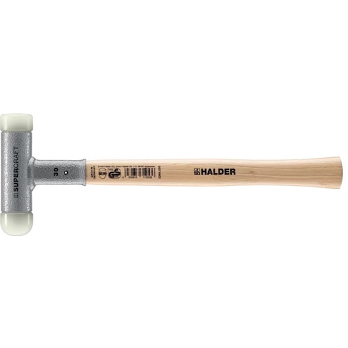 HALDER スーパークラフトハンマー ヒッコリー製ハンドル、ナイロンヘッド(平面/球面) 3366.23 手作業工具 ハンマー 刻印 ポンチ ショックレスハンマー(代引不可)【送料無料】