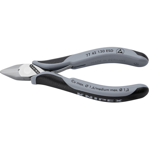 KNIPEX 精密用ニッパー 静電気対策タイプ 130mm 7742130ESD 手作業工具 プライヤー ニッパ ピンセット ニッパ電気 電子用(代引不可)【送料無料】|リコメン堂ホームライフ館